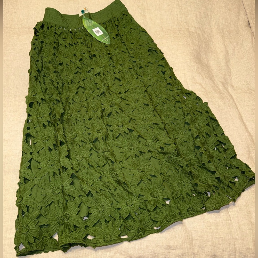 FARM Rio Green Richelieu Midi Skirt - Picture 7 of 10